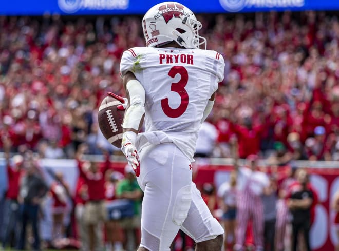 Wisconsin wide receiver Kendric Pryor after scoring a touchdown against Notre Dame on Sept. 25.