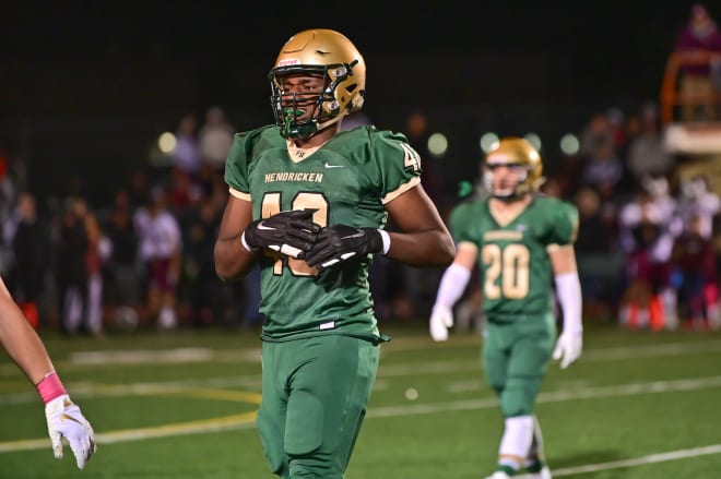 Warwick (R.I.) Bishop Hendricken School defensive end and Notre Dame commit Jason Onye