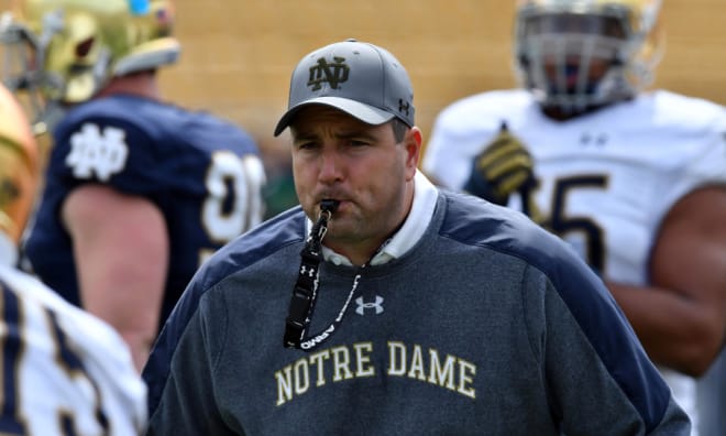 Notre Dame Fighting Irish football associate head coach Mike Elston