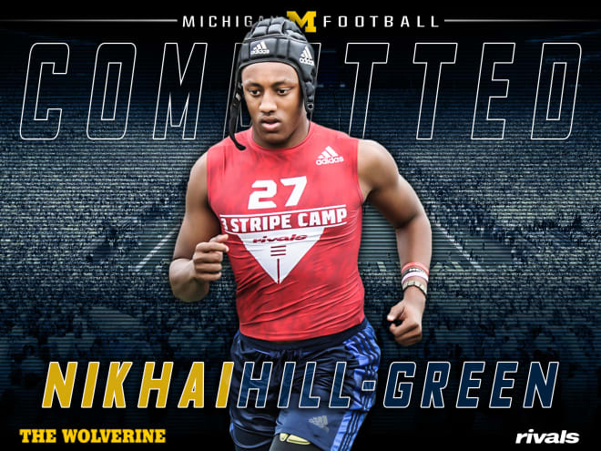 Three-star outside linebacker Nikhai Hill-Green is now a member of Michigan's 2020 class.