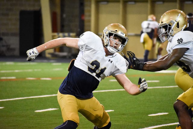 Former Notre Dame Fighting Irish football linebacker Jack Lamb