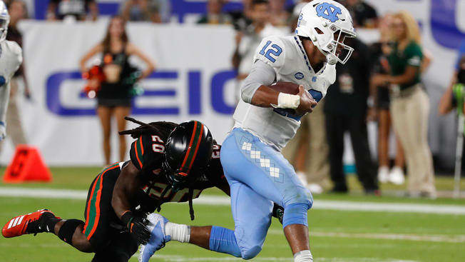 UNC's injury situation at quarterback has forced the coaches to get QB-turned-linebacker Chazz Surratt some work at QB this week.