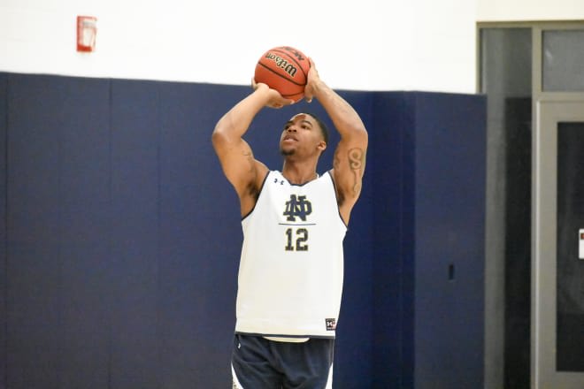 Senior Elijah Burns (pictured) and junior John Mooney have taken steps to become the next breakout figures up front for head coach Mike Brey.