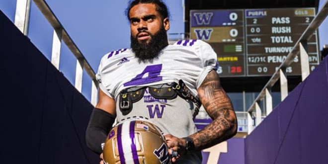Senior defensive back Brendan Radley-Hiles (No. 4)  walking out of the tunnel on Saturday, May 1, 2021, for the Washington Spring football Game at Husky Stadium. Photo Credit: UW Athletics