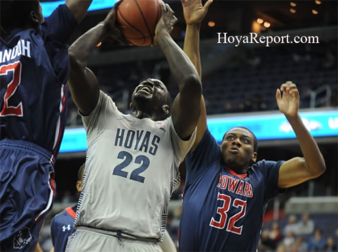 Akoy Agau helped battle the Hoyas to victory. 
