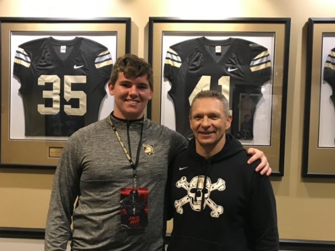 Rivals 3-star OL & Army commit, David Hoyt with Black Knights' Head Coach Jeff Monken