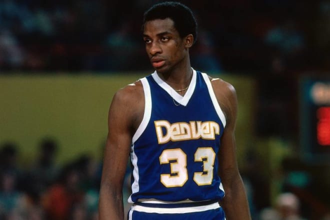 Former NC State Wolfpack basketball guard David Thompson played for the Denver Nuggets.
