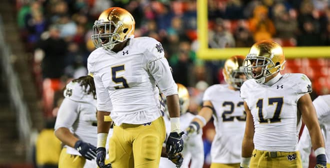 Junior linebacker Nyles Morgan is one of the pivotal new faces for the 2016 Irish defense.