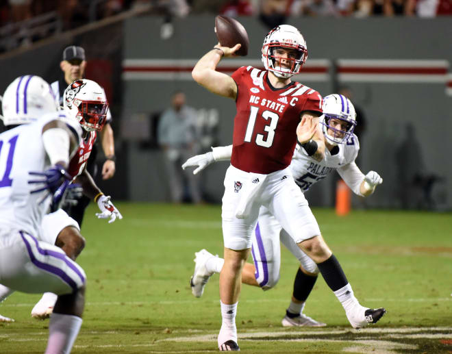 NC State Wolfpack football quarterback Devin Leary