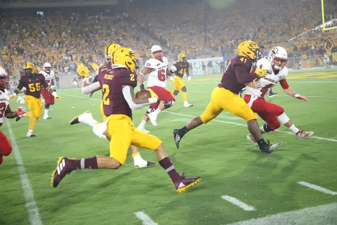 ASU DB DeAndre Pierce had one of three interceptions for the Sun Devils in season opener 