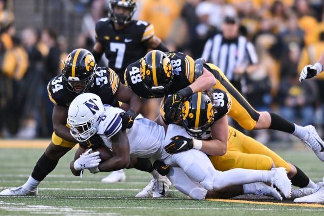 Northwestern was held to just 18 rushing yards against Iowa's fierce defense.