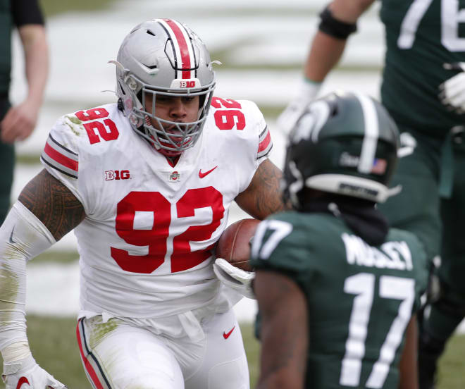 Haskell Garrett is a load in the middle of the Ohio State defensive line.