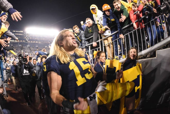 Fifth-year senior defensive end Chase Winovich and the Wolverines had plenty to celebrate.