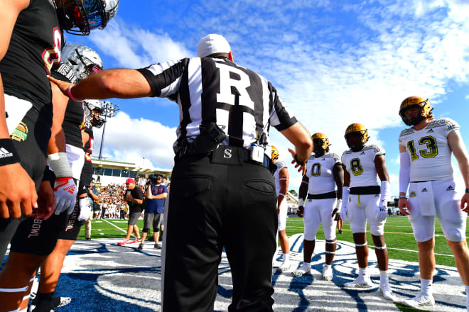 Notre Dame signee Brandyn Hillman (8) takes part in the pregame coin toss Friday for the Polynesian Bowl in Honolulu.