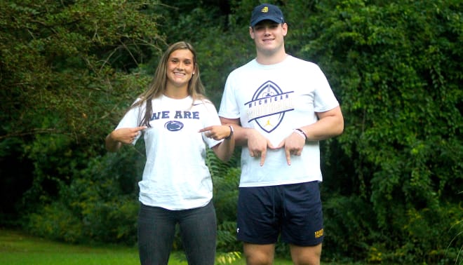 Molly Martin is committed to Penn State, while older brother Tyler is committed to Michigan Wolverines football recruiting.