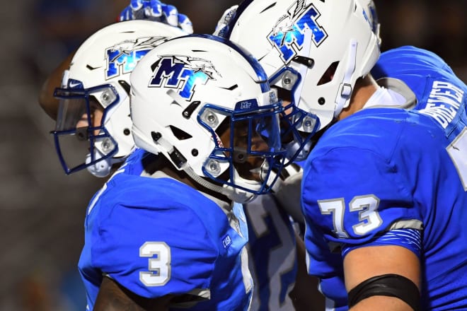 Middle Tennessee State finished 8-6 last season but must replace its starting quarterback and several other players on offense this year. 