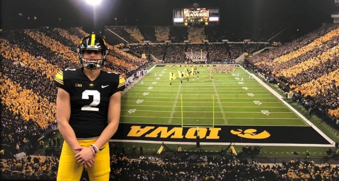 Tight end Caleb Fauria made his first visit to Iowa this week.