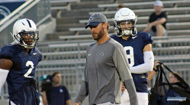 Penn State offensive coordinator Mike Yurcich is one of the Nittany Lions biggest discussion points ahead of the 2021 season. BWI photo/Greg Pickel
