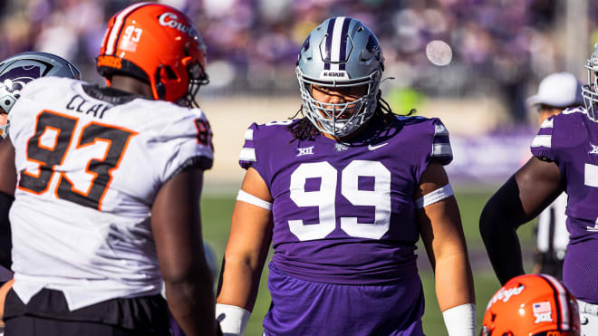 K-State defensive tackle Uso Seumalo suffered an injury against Oklahoma State on Saturday