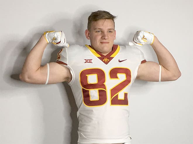 Tyler Moore posing at Iowa State's Junior Day event. 