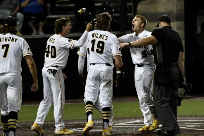 It was a record setting night for Iowa's Kyle Huckstorf, who had three home runs.