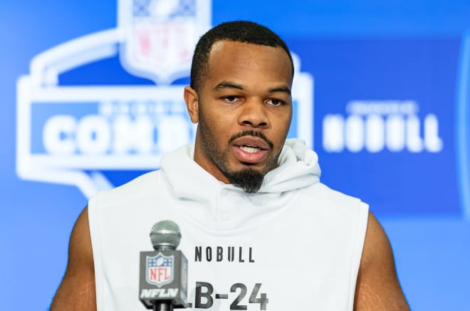 Former Clemson linebacker Jeremiah Trotter is shown here at the NFL Combine in Indianapolis on February 29.