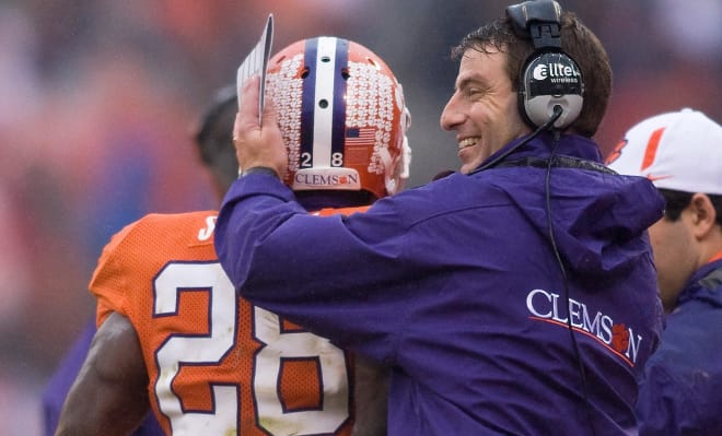 Dabo Swinney, then a wide receivers coach, was C.J. Spiller's recruiter of record for Clemson.