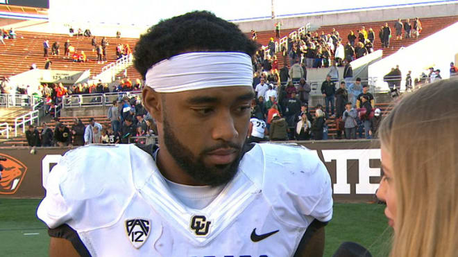 Bryce Bobo being interviewed by the Pac-12 Network after Saturday's win at Oregon State