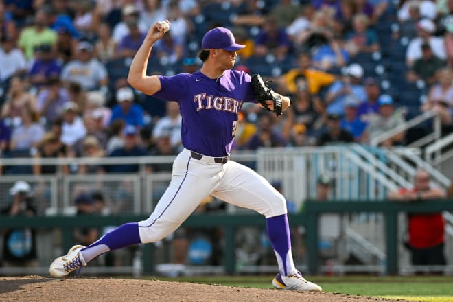 LSU starting pitcher Paul Skenes threw eight scoreless innings, striking out nine and walking one. He also broke the SEC and LSU season strikeout record of 202 set by Ben McDonald in 1989. 