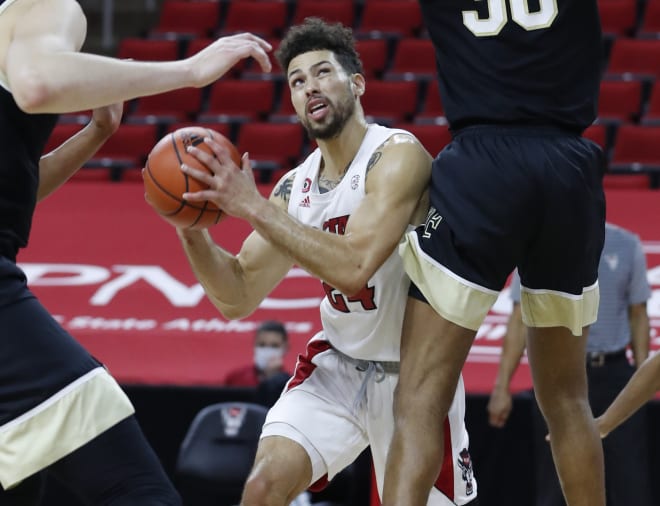 NC State Wolfpack basketball guard Devon Daniels.