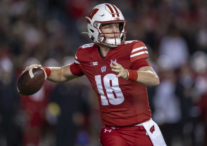 Wisconsin quarterback Braedyn Locke. 