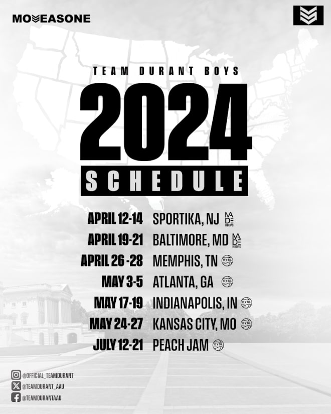 2024 Team Durant 17u schedule