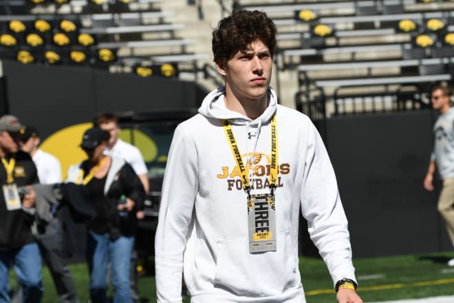 Class of 2024 tight end Grant Stec attended Iowa's junior day on Saturday.