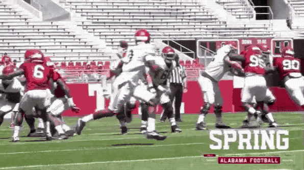 Alabama receiver Calvin Ridley had eight catches, including this one, during Alabama's scrimmage Saturday. Video | Alabama Athletics