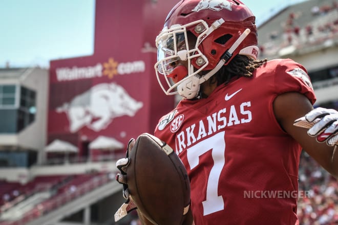 Arkansas true freshman wide receiver Trey Knox.