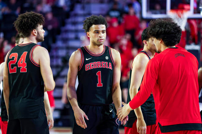 Georgia guard Jabri Abdur-Rahim (1) during Georgia’s game against Texas A&M at Stegeman Coliseum in Athens, Ga., on Saturday, Mar. 2, 2024. (Olivia Wilson/UGAAA)