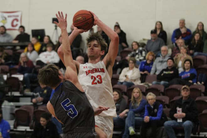 Joe Hurlburt takes a shot during Enderlin's win over Hillsboro/Central Valley on Jan. 13. 