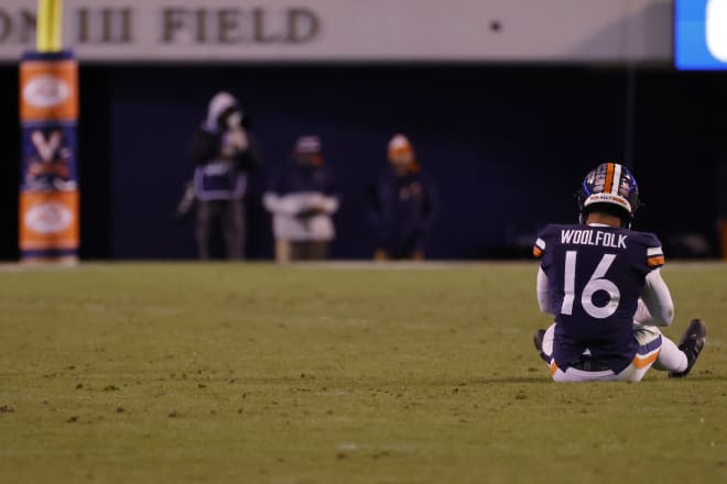 On Saturday night, Jay Woolfolk became the seventh QB to start a game for Virginia in the PFF College era.