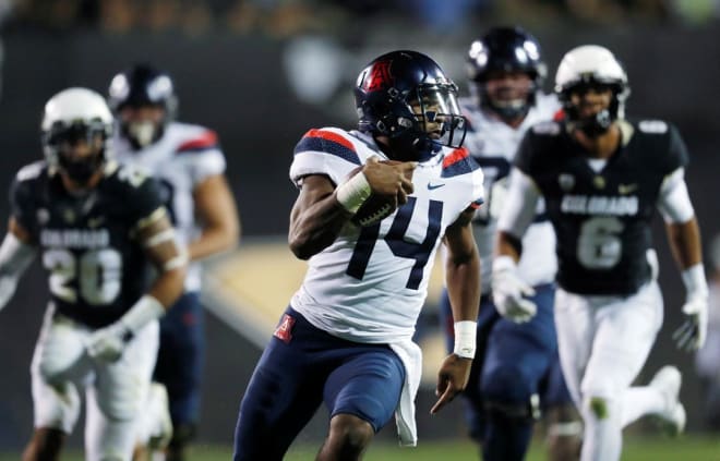 Arizona QB Khalil Tate outracing the Colorado defense with the ball in his hands was a familiar sight