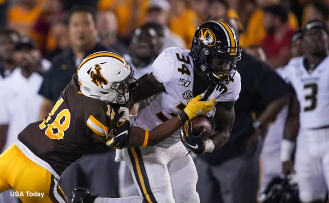 Running back Larry Rountree III gained 41 yards on 15 carries against Wyoming.