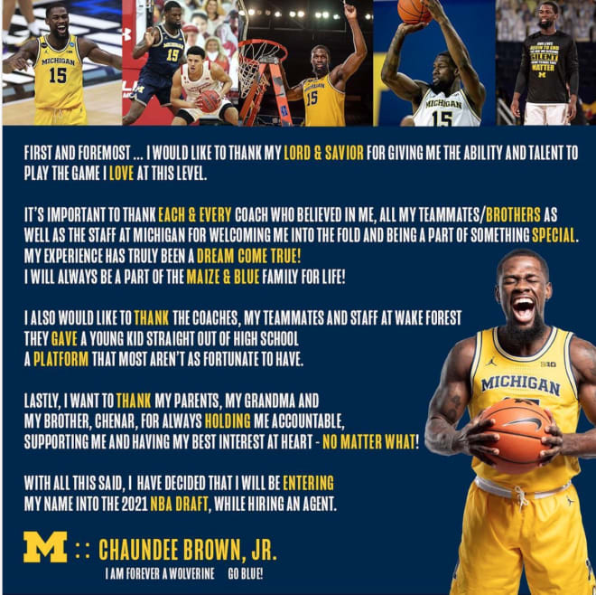 Michigan Men's Basketball on X: ICYMI  Chaundee Brown Jr