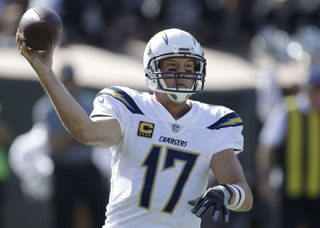 Los Angeles Chargers quarterback Philip Rivers passed for 268 yards and a touchdown in a 17-16 win at the Oakland Raiders on Sunday. 
