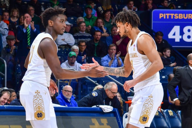 T.J. Gibbs (left) led all scorers with 21 points Wednesday in an impressive win over Pittsburgh. 