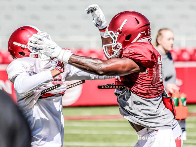 Razorback receiver La'Michael Pettway (right) has been the team's first split in in 3-wide sets