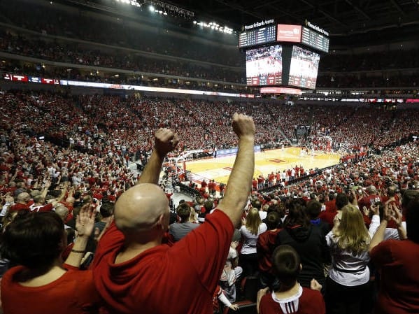 Even inside the suite and club levels of the off-campus Pinnacle Bank arena alcohol sales are prohibited during Husker sporting events.