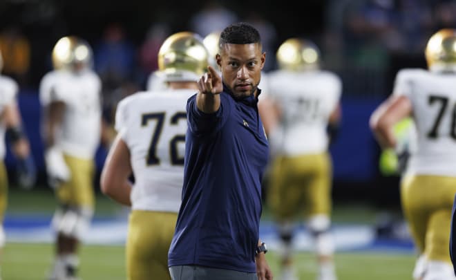 Notre Dame head coach Marcus Freeman is pointing toward another top 25 showdown, Saturday night vs. No. 10 USC.
