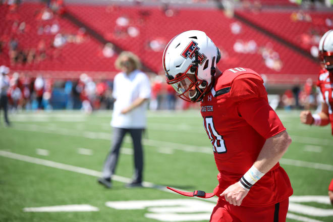 Texas Tech QB Alan Bowman exits the pregame practice session before defeating Montana State, 45-10, on Saturday, August 31.