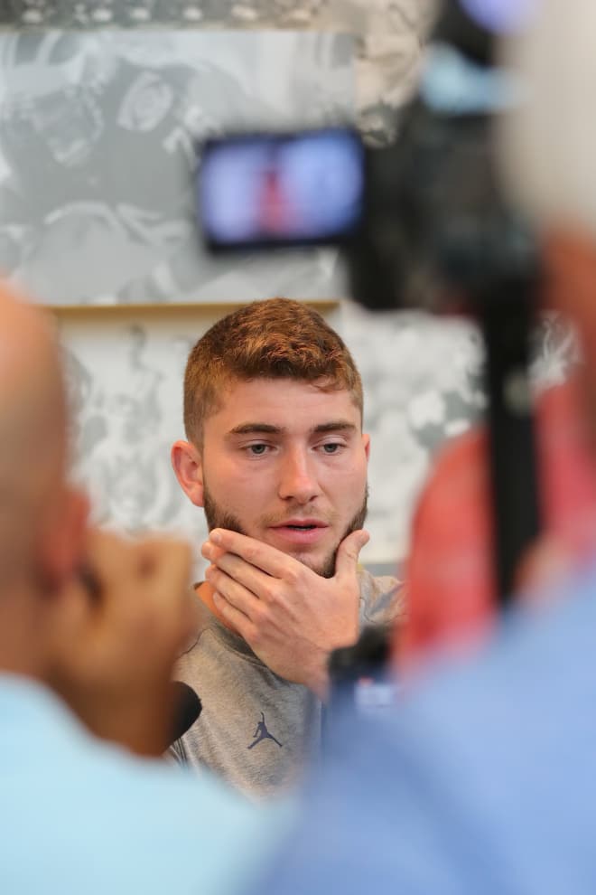 Shea Patterson met the media for the first time this fall.