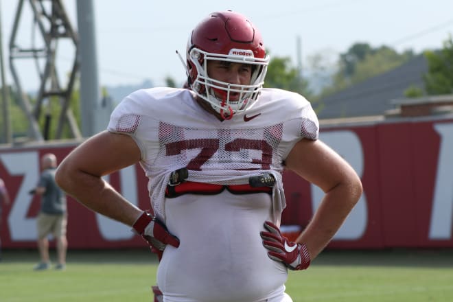 Razorback offensive tackle Noah Gatlin.