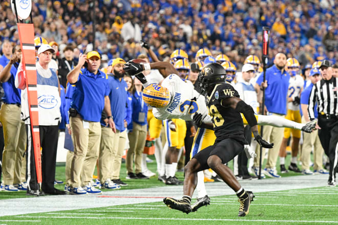 Jordan Addison caught eight passes for 126 yards in the 2021 ACC Championship Game.